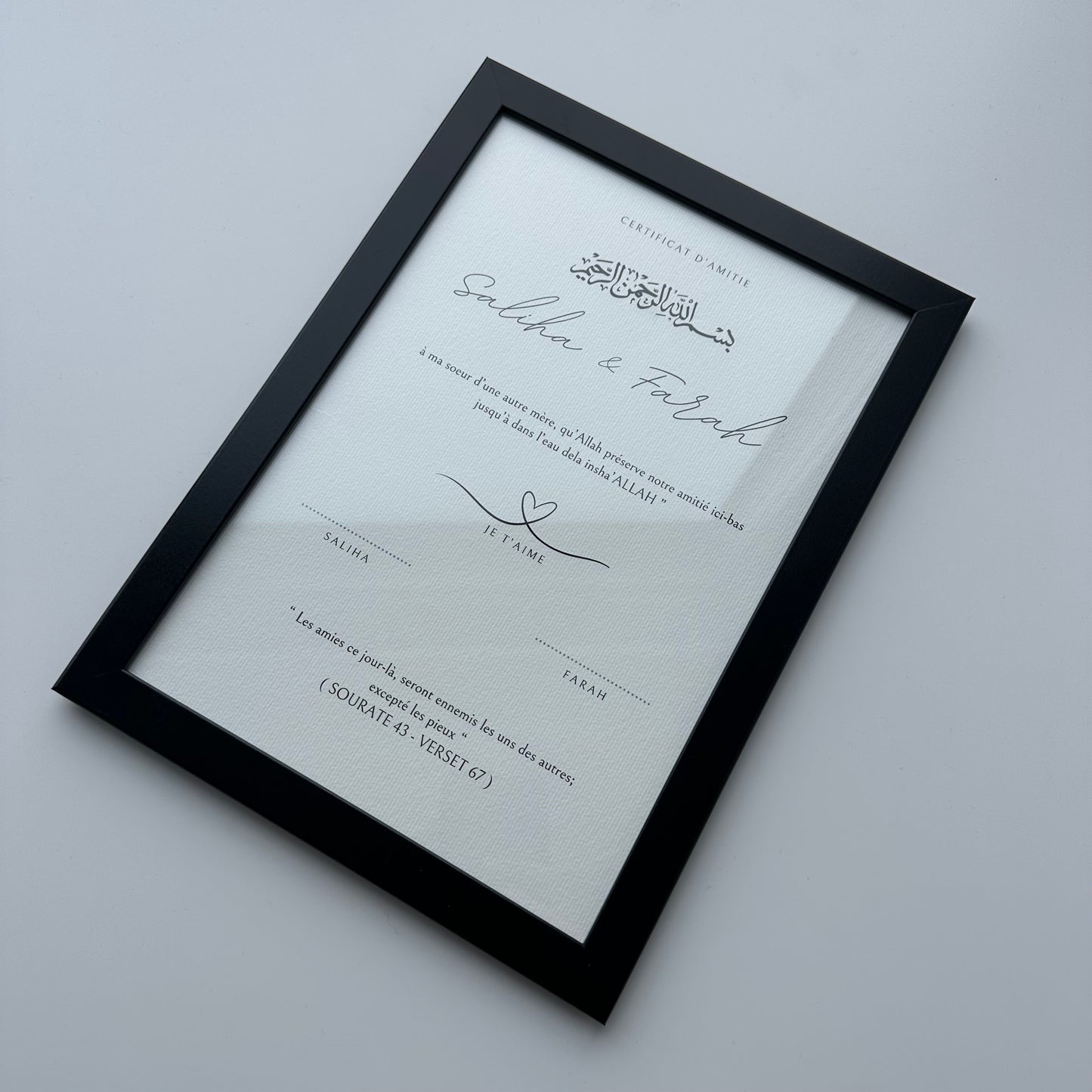 Certificat D'amitié