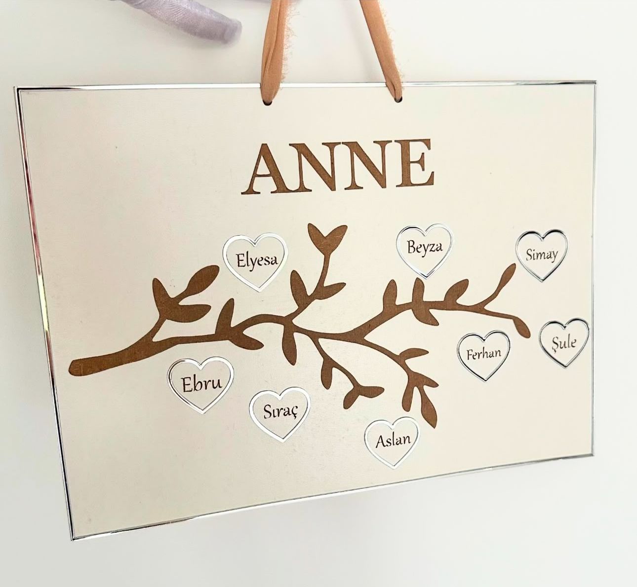 Cadre Famille en bois argenté