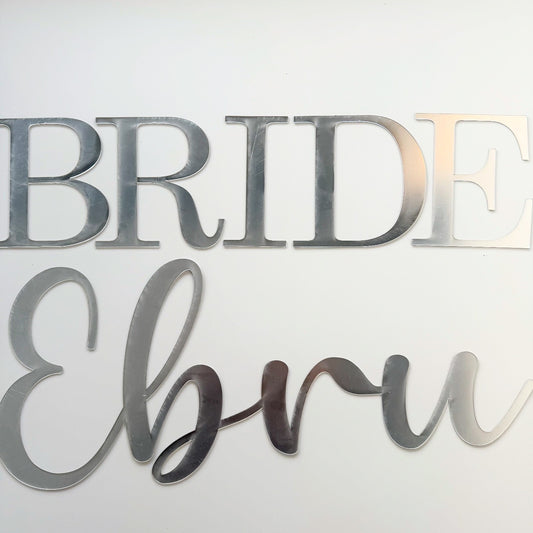 Bride + Prénom en plexsiglas